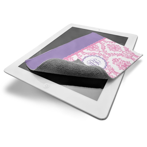 Pink, White & Purple Damask Electronic Screen Wipe - iPad