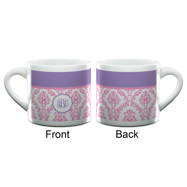Pink, White & Purple Damask Espresso Cup - 6oz (Double Shot) (APPROVAL)