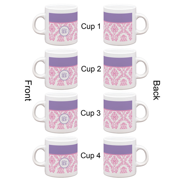 Pink, White & Purple Damask Espresso Cup Set of 4 - Apvl