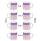 Pink, White & Purple Damask Espresso Cup Set of 4 - Apvl