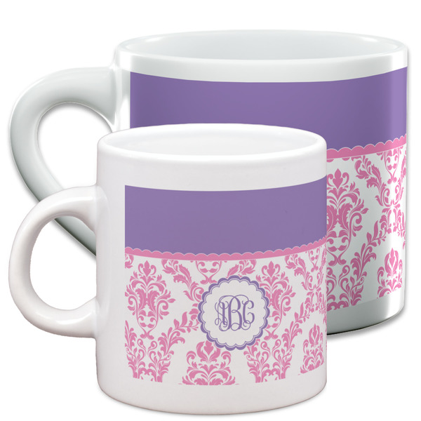 Pink, White & Purple Damask Espresso Mugs - Main Parent