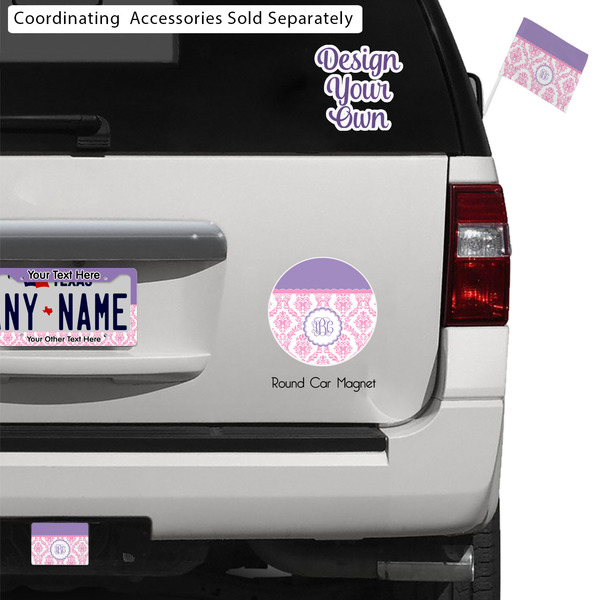 Pink, White & Purple Damask Exterior Car Accessories