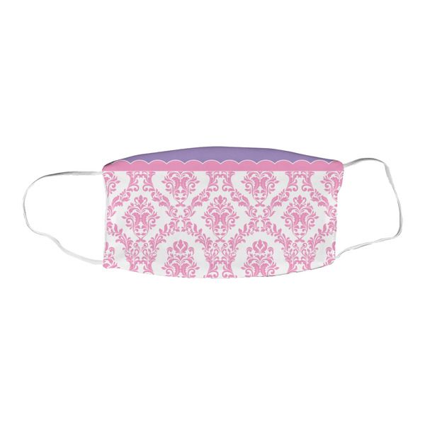Pink, White & Purple Damask Fabric Face Mask