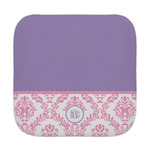 Pink, White & Purple Damask Face Towel (Personalized)