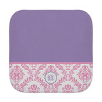 Pink, White & Purple Damask Face Towel (Personalized)