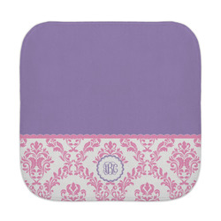Pink, White & Purple Damask Face Towel (Personalized)