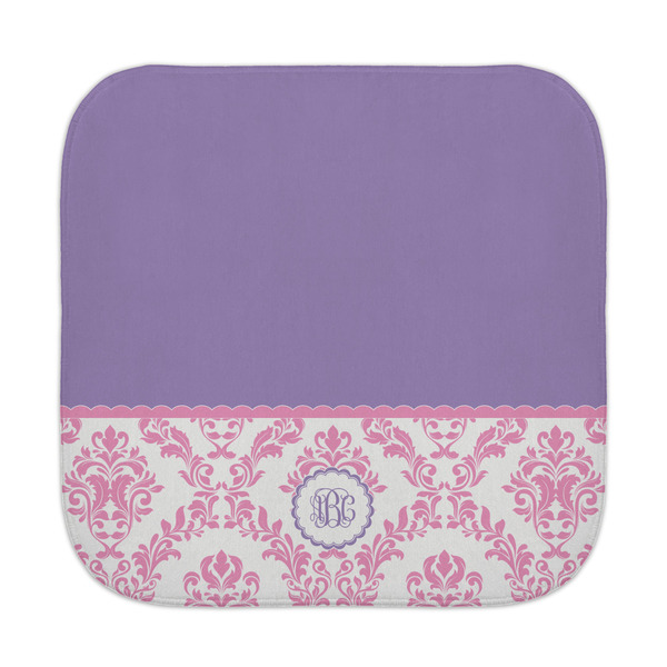 Custom Pink, White & Purple Damask Face Towel (Personalized)