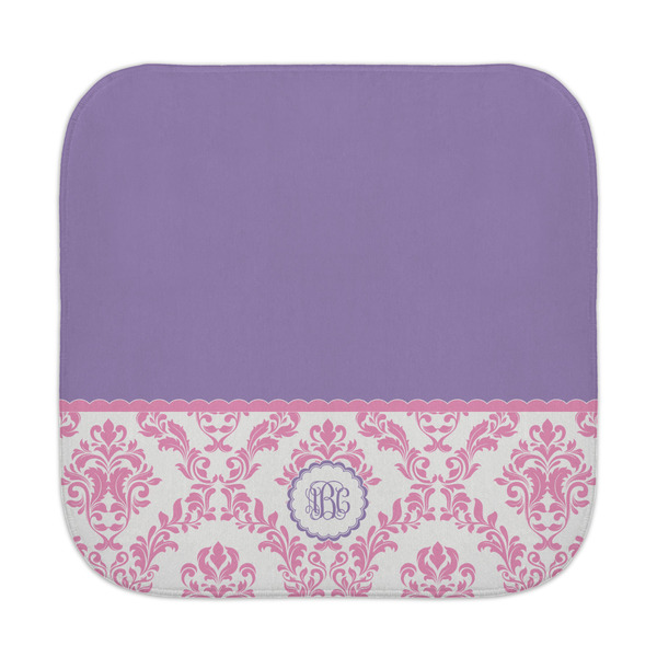 Custom Pink, White & Purple Damask Face Towel (Personalized)