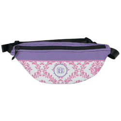 Pink, White & Purple Damask Fanny Pack - Classic Style (Personalized)