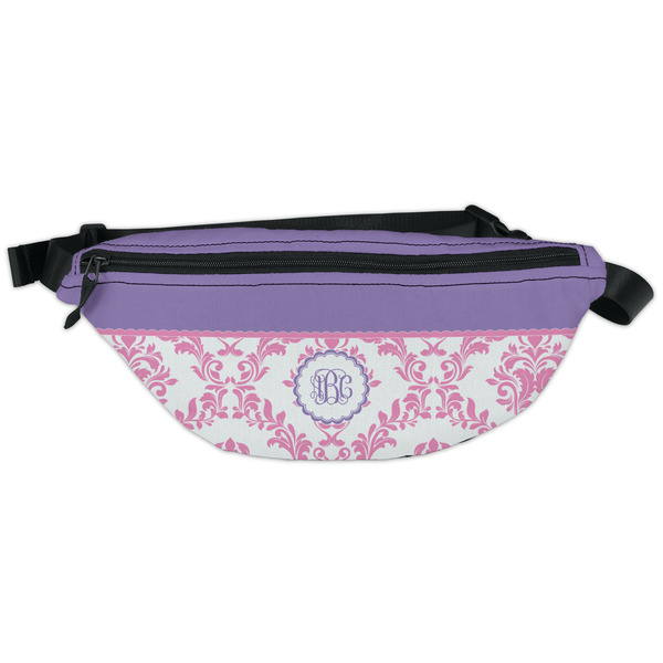 Custom Pink, White & Purple Damask Fanny Pack - Classic Style (Personalized)