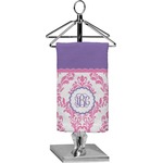 Pink, White & Purple Damask Finger Tip Towel - Full Print (Personalized)