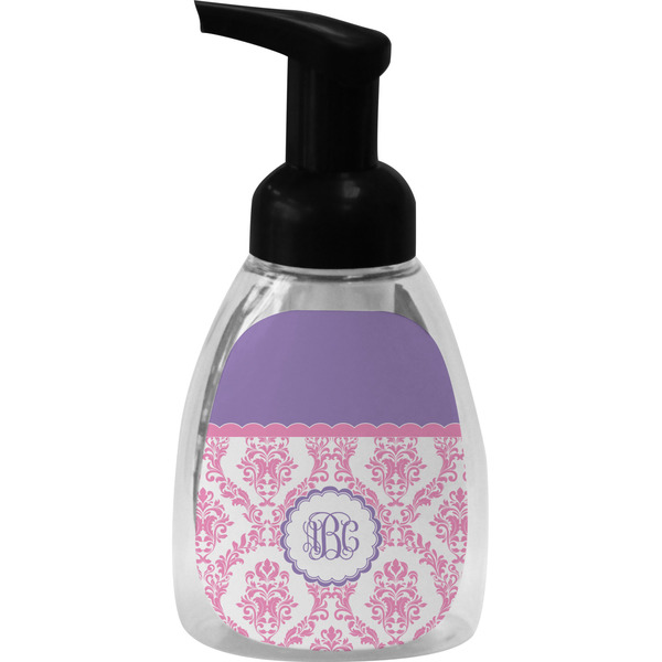 Pink, White & Purple Damask Foam Soap Bottle