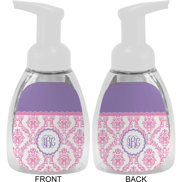 Pink, White & Purple Damask Foam Soap Bottle Approval - White
