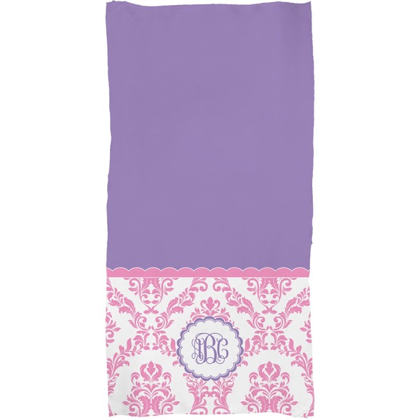 Pink, White & Purple Damask Full Sized Bath Towel - Apvl