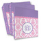 Pink, White & Purple Damask Full Wrap Binders - PARENT/MAIN