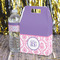 Pink, White & Purple Damask Gable Favor Box - In Context