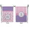 Pink, White & Purple Damask Garden Flag - Double Sided Front and Back