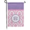 Pink, White & Purple Damask Small Garden Flag - Double Sided w/ Monograms