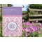 Pink, White & Purple Damask Garden Flag - Outside In Flowers