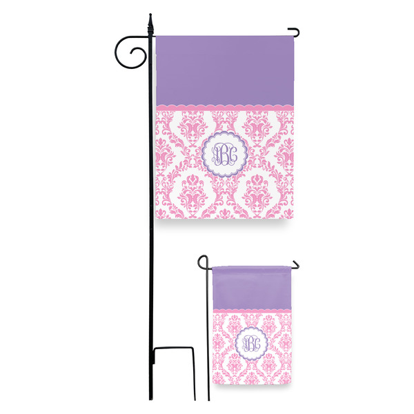 Pink, White & Purple Damask Garden Flag - PARENT/MAIN