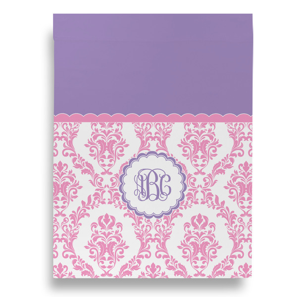 Pink, White & Purple Damask Garden Flags - Large - Single Sided - FRONT