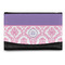 Pink, White & Purple Damask Genuine Leather Womens Wallet - Front/Main