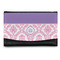 Pink, White & Purple Damask Genuine Leather Women's Wallet - Small (Personalized)