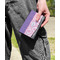 Pink, White & Purple Damask Genuine Leather Womens Wallet - In Context