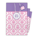 Pink, White & Purple Damask Gift Bag (Personalized)