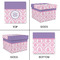 Pink, White & Purple Damask Gift Boxes with Lid - Canvas Wrapped - Large - Approval