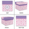 Pink, White & Purple Damask Gift Boxes with Lid - Canvas Wrapped - Medium - Approval