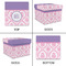 Pink, White & Purple Damask Gift Boxes with Lid - Canvas Wrapped - Small - Approval
