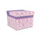 Pink, White & Purple Damask Gift Boxes with Lid - Canvas Wrapped - Small - Front/Main