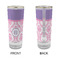 Pink, White & Purple Damask Glass Shot Glass - 2 oz - Single - APPROVAL