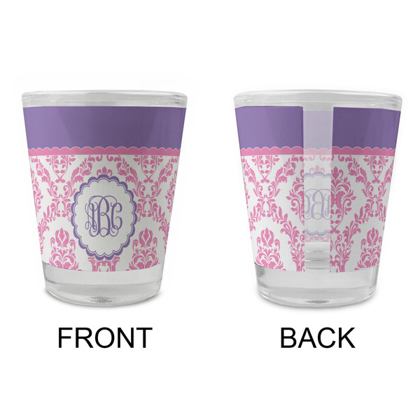 Pink, White & Purple Damask Glass Shot Glass - Standard - APPROVAL