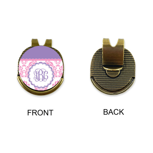 Pink, White & Purple Damask Golf Ball Hat Clip Marker - Apvl - GOLD