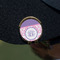 Pink, White & Purple Damask Golf Ball Marker Hat Clip - Gold - On Hat