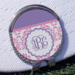 Pink, White & Purple Damask Golf Ball Marker - Hat Clip