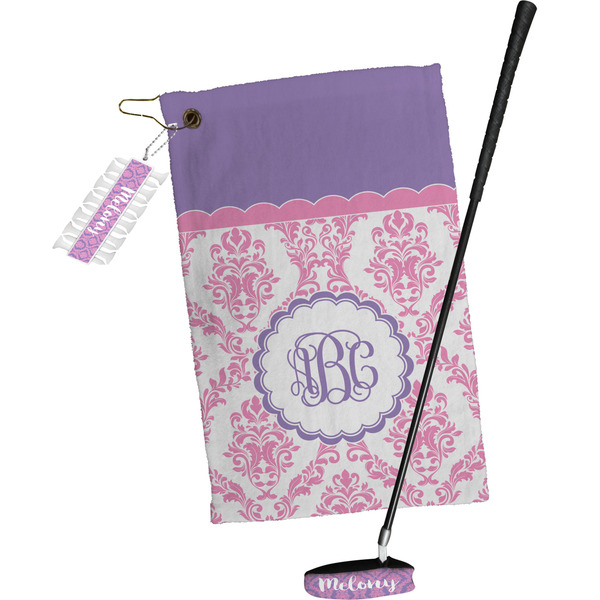 Pink, White & Purple Damask Golf Gift Kit (Full Print)