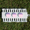 Pink, White & Purple Damask Golf Tees & Ball Markers Set - Back