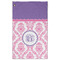 Pink, White & Purple Damask Golf Towel - Poly-Cotton Blend w/ Monograms
