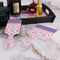 Pink, White & Purple Damask Hair Brush and Hand Mirror - Bathroom Scene