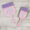 Pink, White & Purple Damask Hand Mirrors - In Context