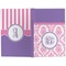Pink, White & Purple Damask Hard Cover Journal - Apvl