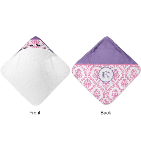 Pink, White & Purple Damask Hooded Baby Towel- Approval
