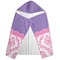 Pink, White & Purple Damask Hooded Towel - Folded
