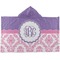 Pink, White & Purple Damask Kids Hooded Towel (Personalized)