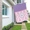 Pink, White & Purple Damask House Flags - Double Sided - LIFESTYLE