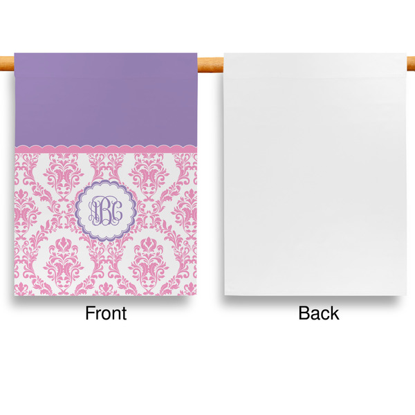 Pink, White & Purple Damask House Flags - Single Sided - APPROVAL