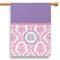 Pink, White & Purple Damask House Flags - Single Sided - PARENT MAIN